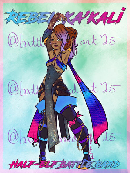 The original Battle Bard: my 4th edition Bard/Fighter. Drawn originally in 2014 and recently redesigned in 2025