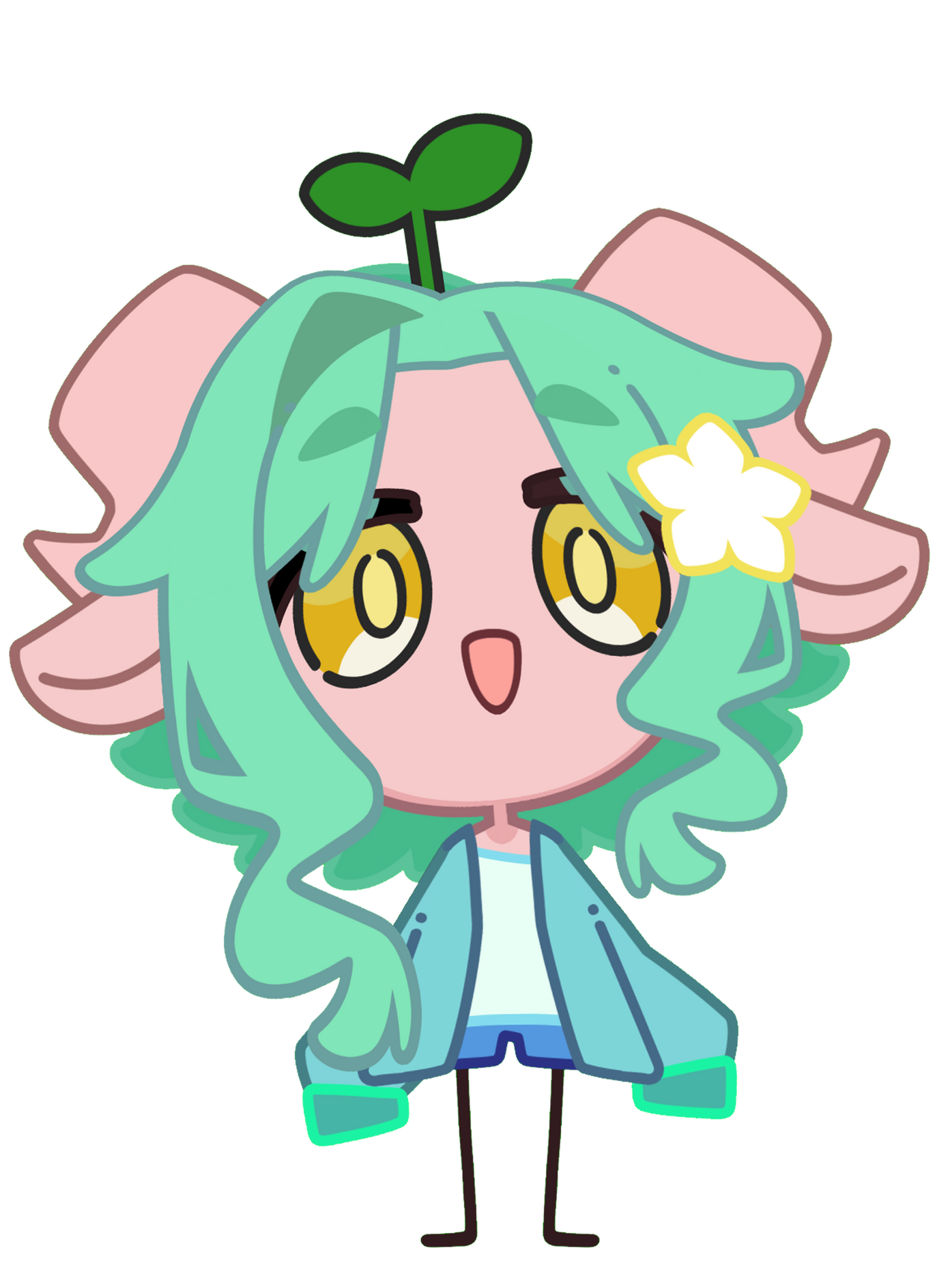 Baby Bard! A chibi faunkin smiles happily at you!